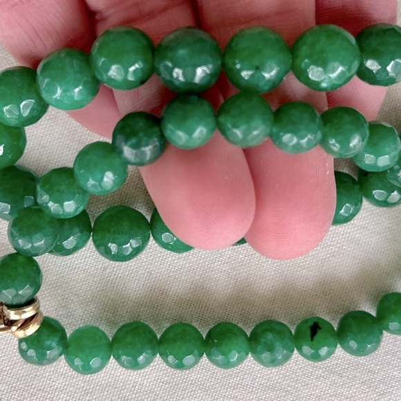 Set of 3 Jade Bracelets with Gold “Tree of Life” Charm - Picture 12 of 16